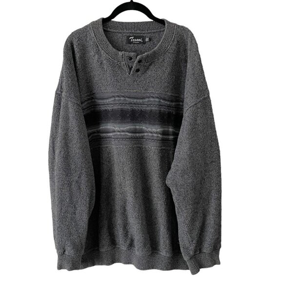 VINTAGE tosani textured knit oversized sweater XL - Picture 1 of 8